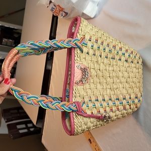Brighton pastel straw purse